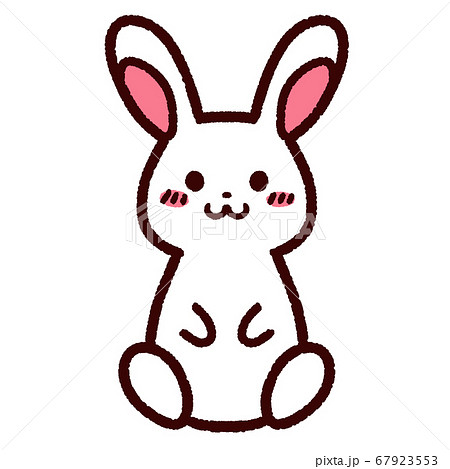 かわいい笑顔のウサギのキャラクターのイラスト素材