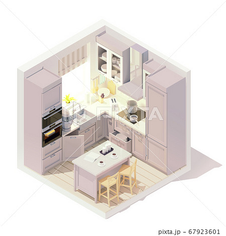 Vector isometric kitchen interior 67923601