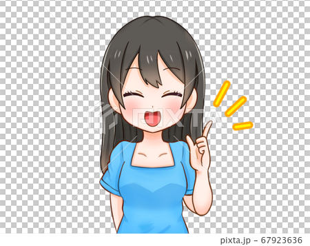 A woman explaining with a smile - Stock Illustration [67923636] - PIXTA