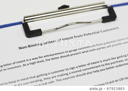 Non-binding letter of Intent from potential customers Non-binding letter of Intent from potential customers 67923863