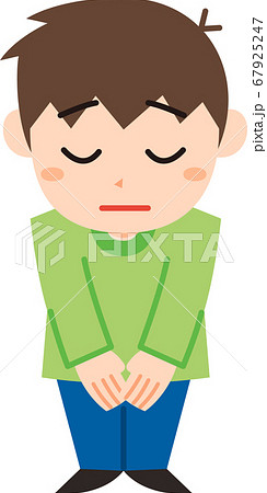 男の子　あやまる 67925247