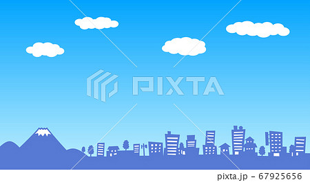 イラスト ：町並みシルエット 67925656