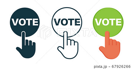 Vote icon in line, glyph and flat styles. Vote icon in line, glyph and flat styles. 67926266