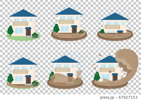 Vector illustration set of houses suffering flood damage Vector illustration set of houses suffering flood damage 67927153