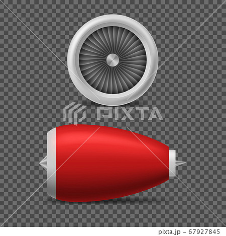 Realistic 3d Detailed Jet Engine Set. Vector 67927845