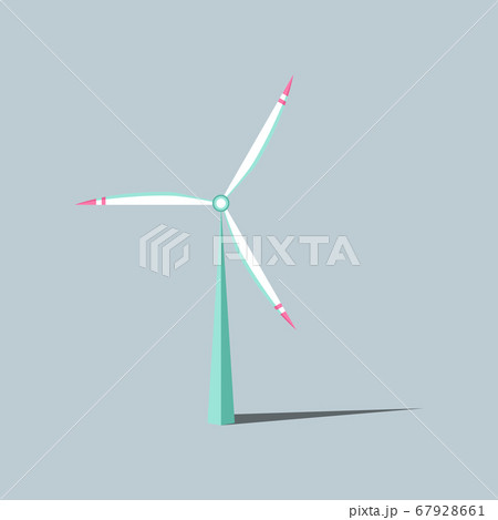 Windmills with shadow. Wind turbines with changing angle rotation. Vector illustration. Symbol of ecological power. Alternative energy resources. For design landscapes, games, infographics, etc. Windmills with shadow. Wind turbines with changing angle rotation. Vector illustration. Symbol of ecological power. Alternative energy resources. For design landscapes, games, infographics, etc. 67928661