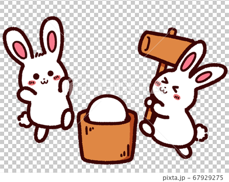 Rabbit with mochi - Stock Illustration [67929275] - PIXTA