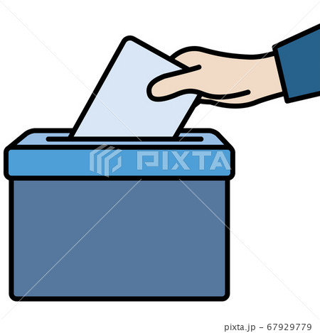 Voters hand putting envelope in ballot box Voters hand putting envelope in ballot box 67929779