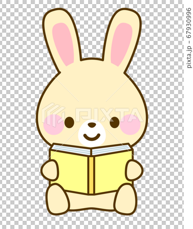 一隻兔子，看書的插圖 67930996