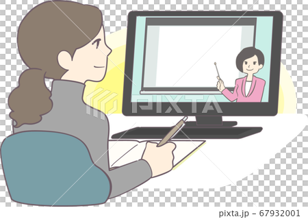 オンラインセミナーを受講する女性 67932001