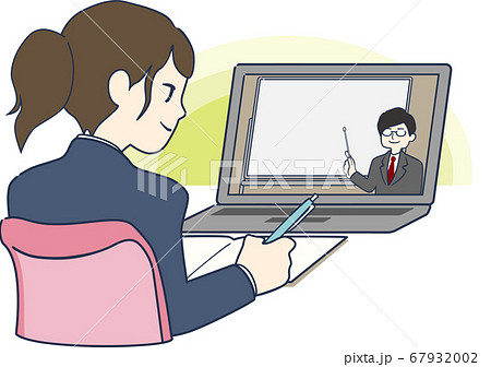 オンラインセミナーで勉強する学生 67932002