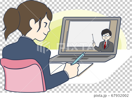 オンラインセミナーで勉強する学生 67932002