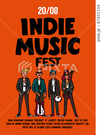 Indie music festival poster or flyer template. Indie music festival poster or flyer template. 67932144
