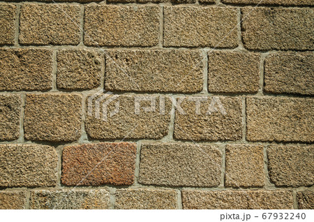 Old wall made of large stone bricks at Monsanto 67932240