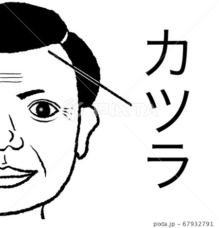 カツラ男性のイラスト素材