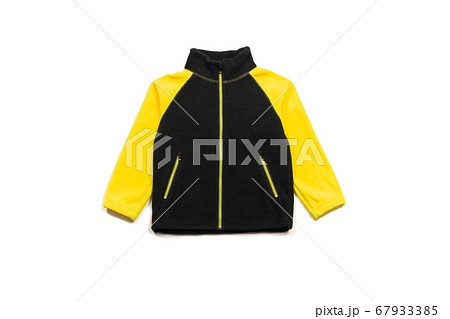 Yellow back fleece jacket isolated on white 67933385
