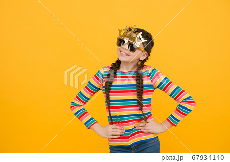 Selfish beauty. Happy girl wear prop crown and Selfish beauty. Happy girl wear prop crown and 67934140