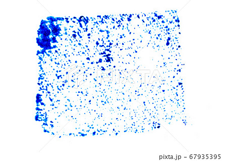 Blue color ink in square shape textured background 67935395