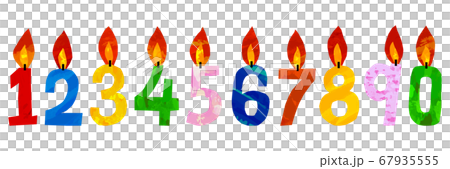矢量圖的彩色數字蠟燭 矢量圖的彩色數字蠟燭 67935555