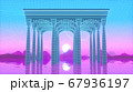 Abstract image of a fragment of an architectural structure in the form of a portico 3D image 67936197