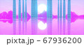Abstract image of a fragment of an architectural structure in the form of a column 3D image 67936200