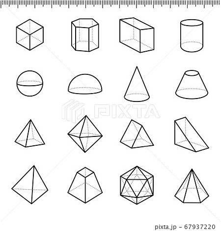 図形セット モノクロのイラスト素材