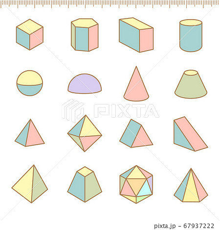図形セット パステルカラーのイラスト素材