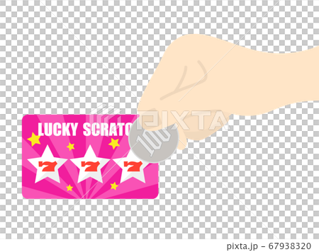 コインでスクラッチカードを削るイラスト コインでスクラッチカードを削るイラスト 67938320
