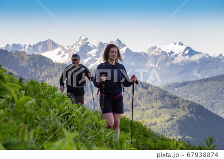 Hiking in Canadian Mountain Landscape 67938874