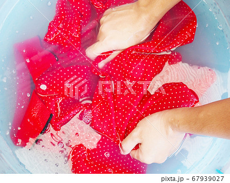 Asian thai woman use hands to washing and cleaning Asian thai woman use hands to washing and cleaning 67939027