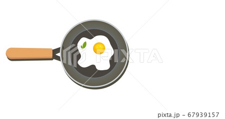 Fried egg on a frying pan. Breakfast vector illustration. 67939157