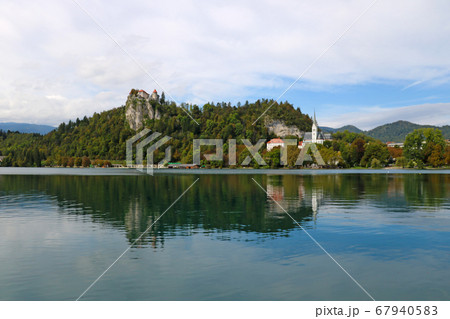 Medieval Bled castle above Lake Bled in Slovenia. 67940583