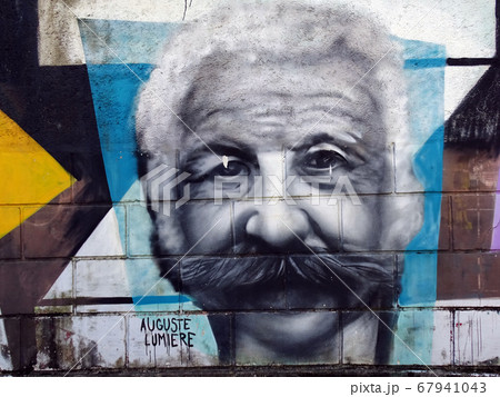 Murals, street-art, on the wall of Opatija, Croatia 67941043