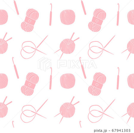Vector seamless pattern of of knitting accessories Vector seamless pattern of of knitting accessories 67941303
