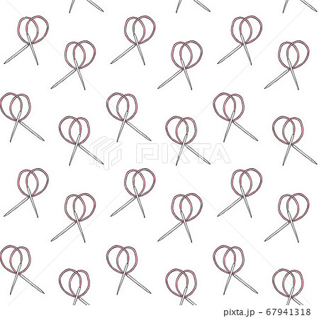 Vector seamless pattern of pink knitting needle 67941318