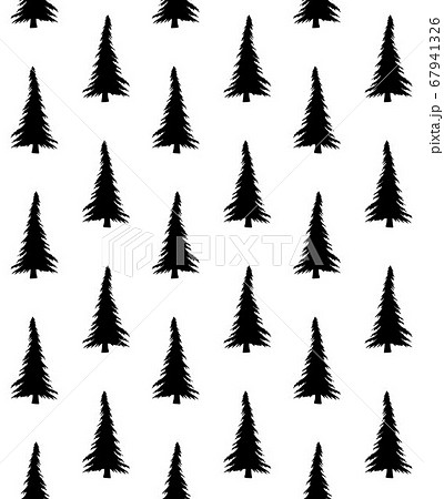 Vector seamless pattern of spruce tree silhouette 67941326