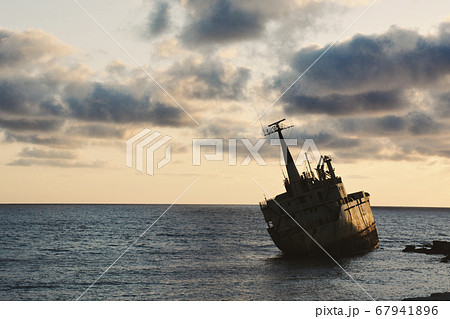 Old Rotten Shipwreck Located in Paphos, Cyprus Old Rotten Shipwreck Located in Paphos, Cyprus 67941896