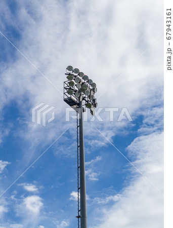 mast with lights at the football stadium 67943161