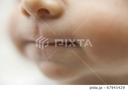 Newborn baby lips. Close up.  67943429