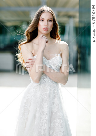 Beauty portrait of bride wearing fashion...の写真素材 [67943794
