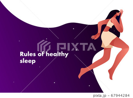 Woman in the bed, trying to fall asleep. 67944284