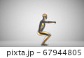 3d render of a man doing squats with backlighting muscles 67944805