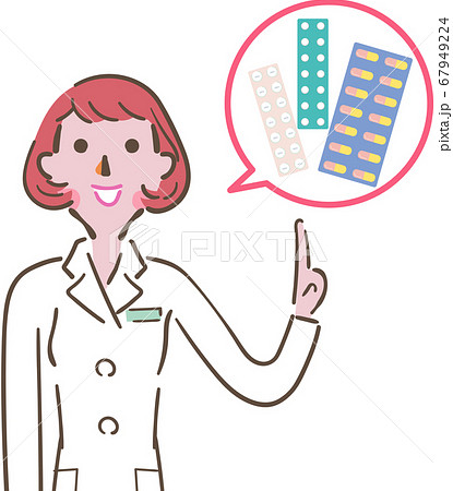 薬の説明をする医師、医療関係者 イラスト 薬の説明をする医師、医療関係者 イラスト 67949224