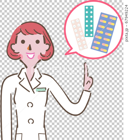 薬の説明をする医師、医療関係者 イラスト 薬の説明をする医師、医療関係者 イラスト 67949224