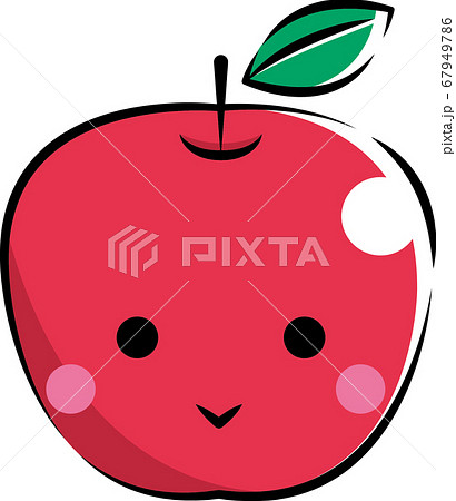 りんごの可愛いキャラクターのイラスト素材