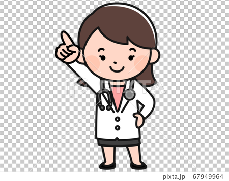 指さしをする医者（女性） 67949964