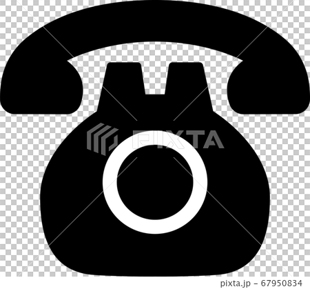 シンプルな黒電話のピクトグラムのイラスト素材