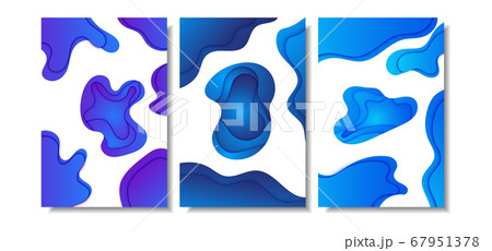 Abstract colorful papercut background set design for poster, cover, flyer, presentation template. 67951378