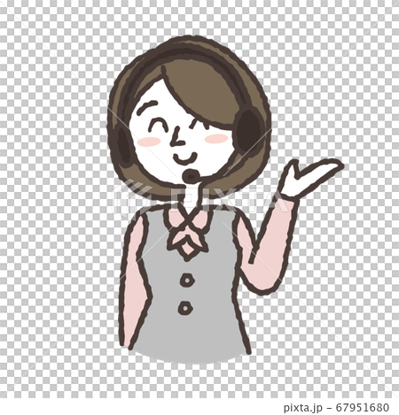 Guidance woman guiding to the left hand 67951680