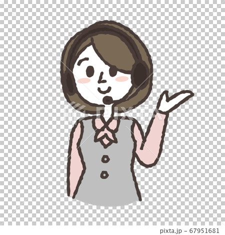 Guidance woman guiding to the left hand 67951681